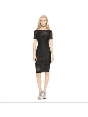 * Bec & Bridge Black Into the Mystic Eyelet Lattice Bandage Dress Size 4